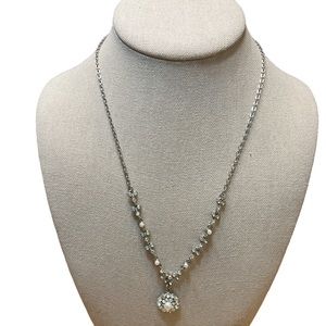 Floral Clear Rhinestone Necklace